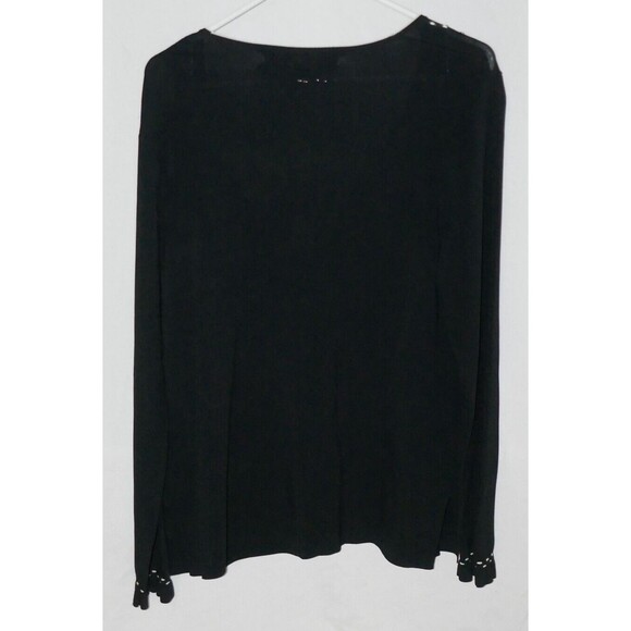 Max Studio Long Sleeves Button Front Black White Cardigan Sweater Size L - Picture 5 of 7